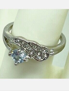 Fashion Silver Cubic Zirconia Swirl Ring